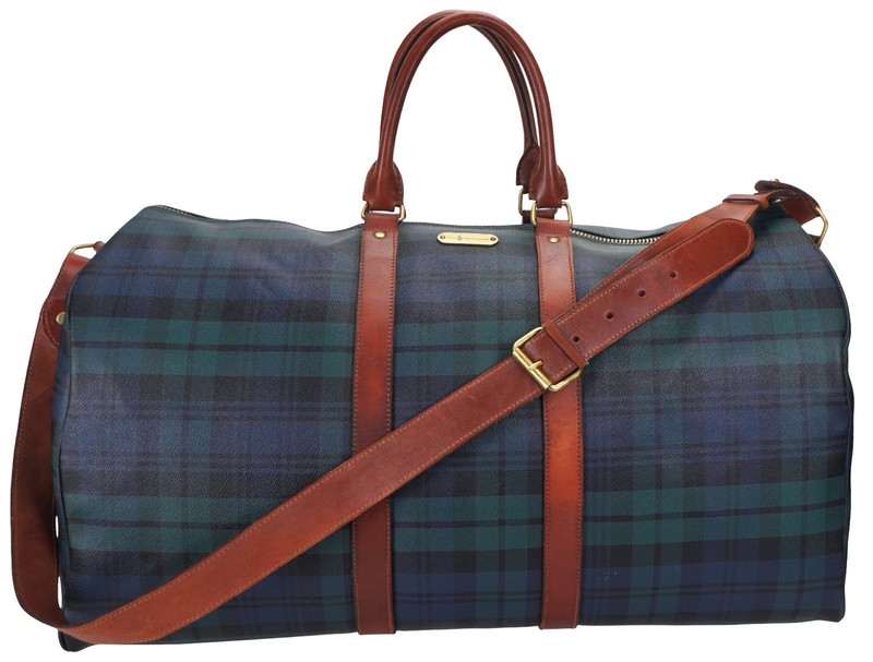 Vintage POLO Ralph Lauren Tartan Blackwatch Duffle 60 Weekender Travel Bag