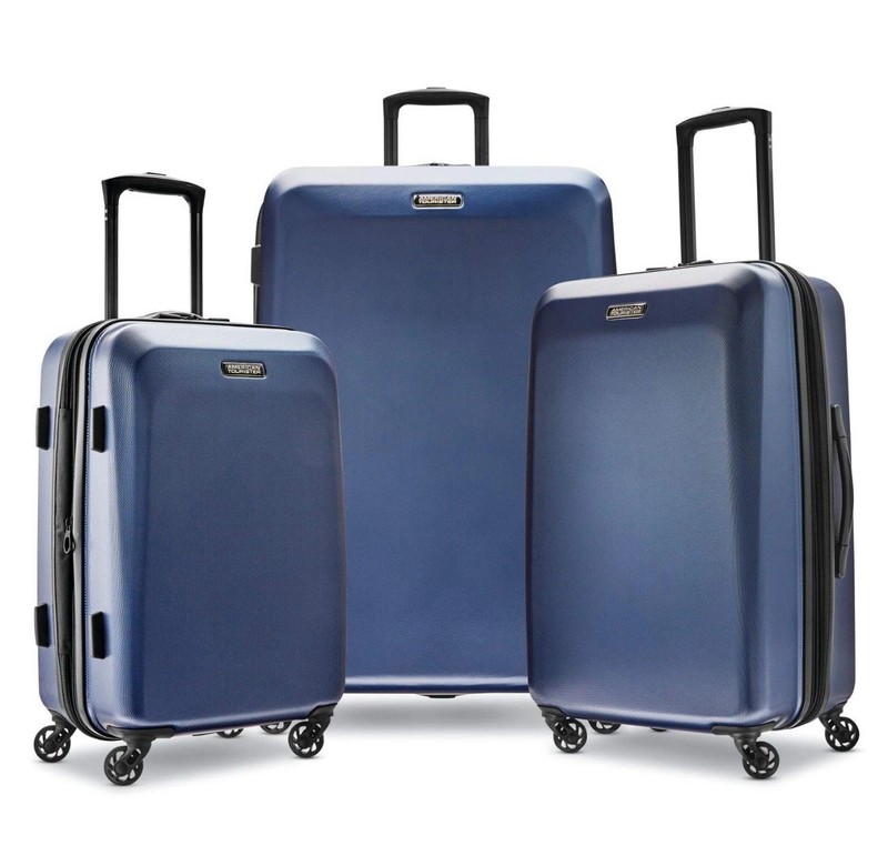 Moonlight Hardside Expandable Luggage with Spinner Wheels, Navy, 3-Piece Set …