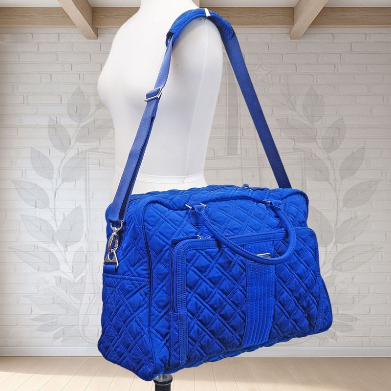❤️ vera bradley Weekender Cobalt Royal Blue Quilted Microfiber Medium Travel