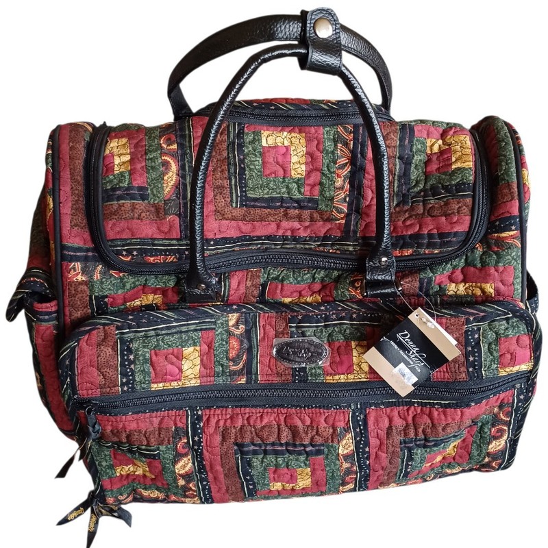 NEW Donna Sharp Set Quilted Patchwork Roller Carry On 19” Travel Bag Crossbody gallery