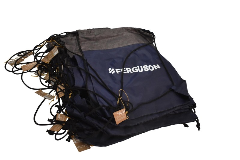 Ferguson Blue 18″ Drawstring Backpacks Lot Of 12 Unisex Lightweight Polyester