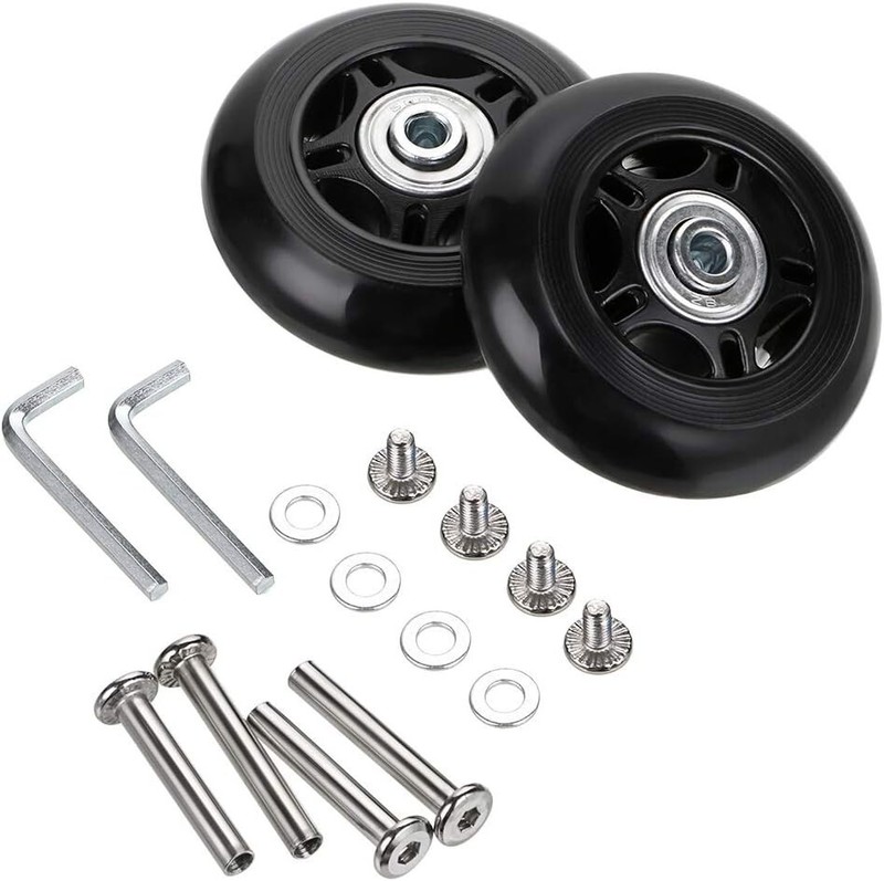 80mm Rubber Suitcase Wheels Set with Axles for Easy Installation and Repair gallery