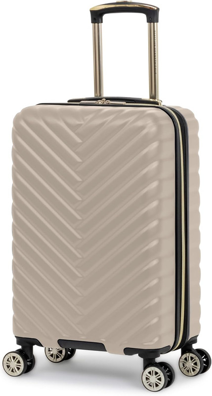 Madison Square Lightweight Hardside Chevron Expandable Spinner Luggage, Taupe, 2