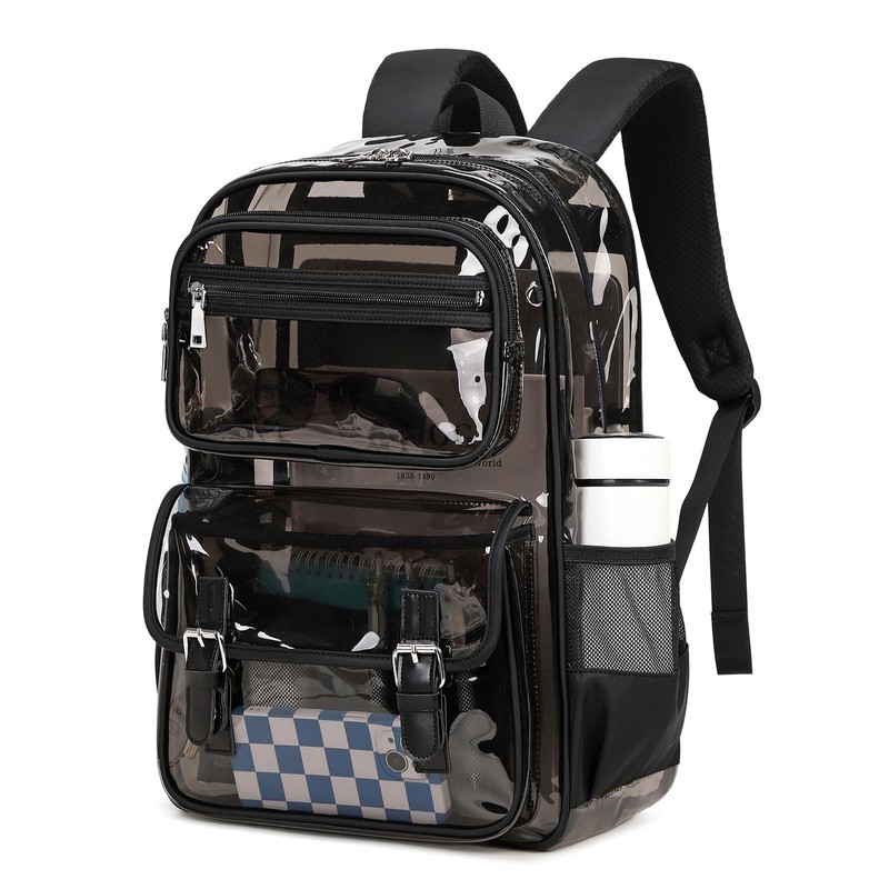 Large Clear Backpack Transparent Heavy Duty School Clear Bookbag See Through ...