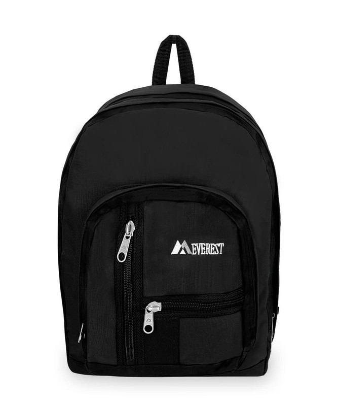Everest Double Main Compartment Backpack, Black, One Size gallery