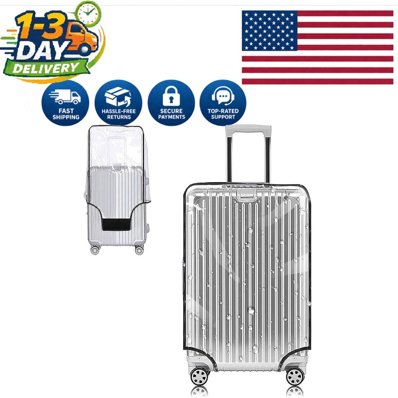 30-Inch Transparent Luggage Cover with Adjustable Straps – Easy Installation