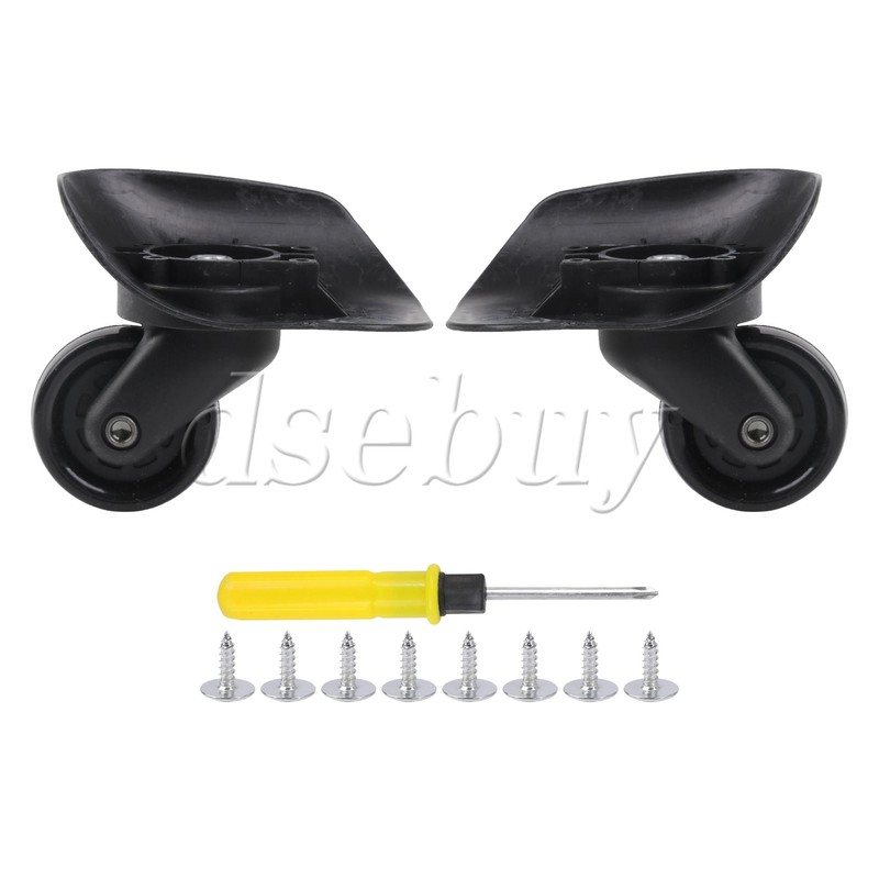 2 Pieces Suitcase Repair Spinner Wheels 3.35 Inch Left & Right W165 Black Set