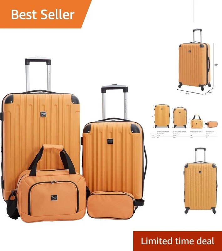 Midtown 4-Piece Butterscotch Hardside Spinner Luggage Set for Stylish Travel