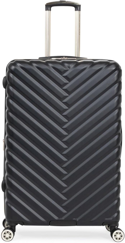 Madison Square Lightweight Hardside Chevron Expandable Spinner Luggage, Black, 2