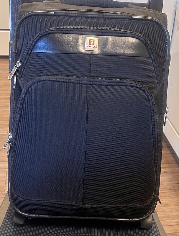 Voyager Rolling Carry On Suitcase Black Softside Luggage Expandable Travel Bag
