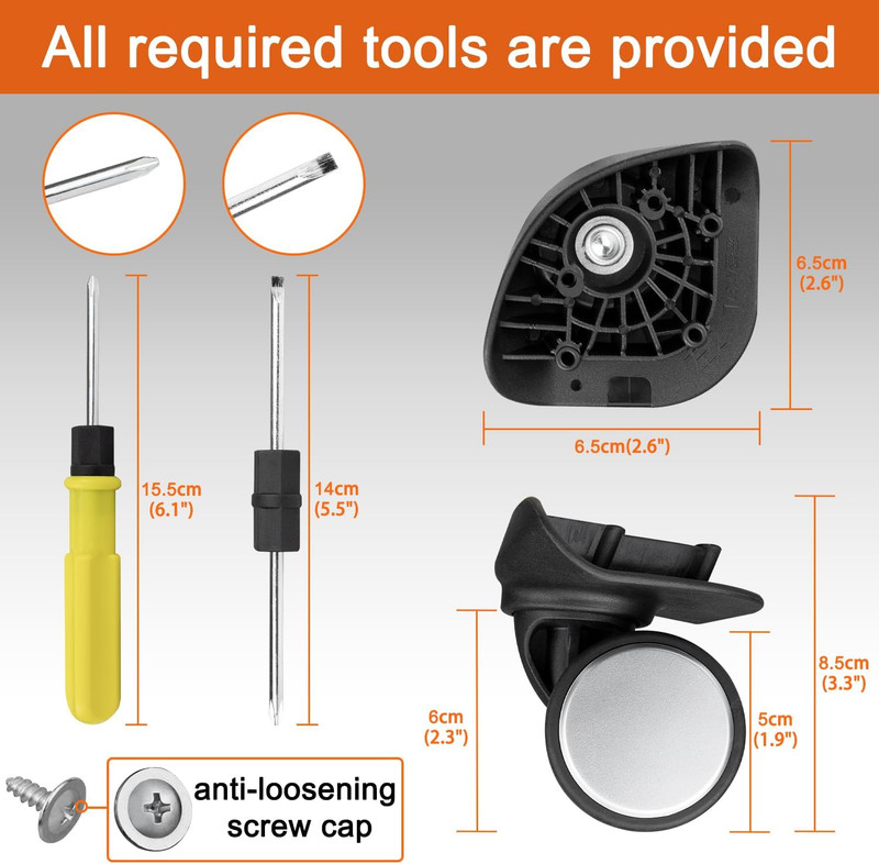 Wheels Replacement Kit for Samsonite Freeform Hardside Carry on Suitcase Luggage gallery