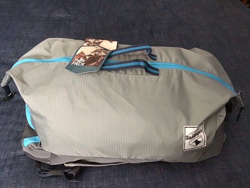 SANDPIPER RIPSTOP NYLON DUFFLE PACK GRAY. 11”x19.5” X9”. NEW WITH TAGS