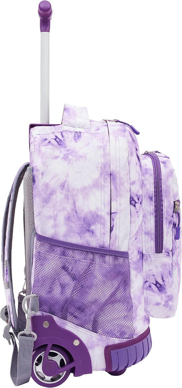 18" Rolling Backpack with Shoulder Straps, Purple Tye gallery