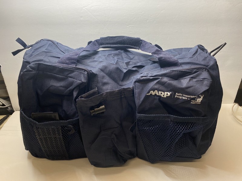 AARP Weekender Bag with Shoulder Strap and Mesh Front & Side Pockets • Blue