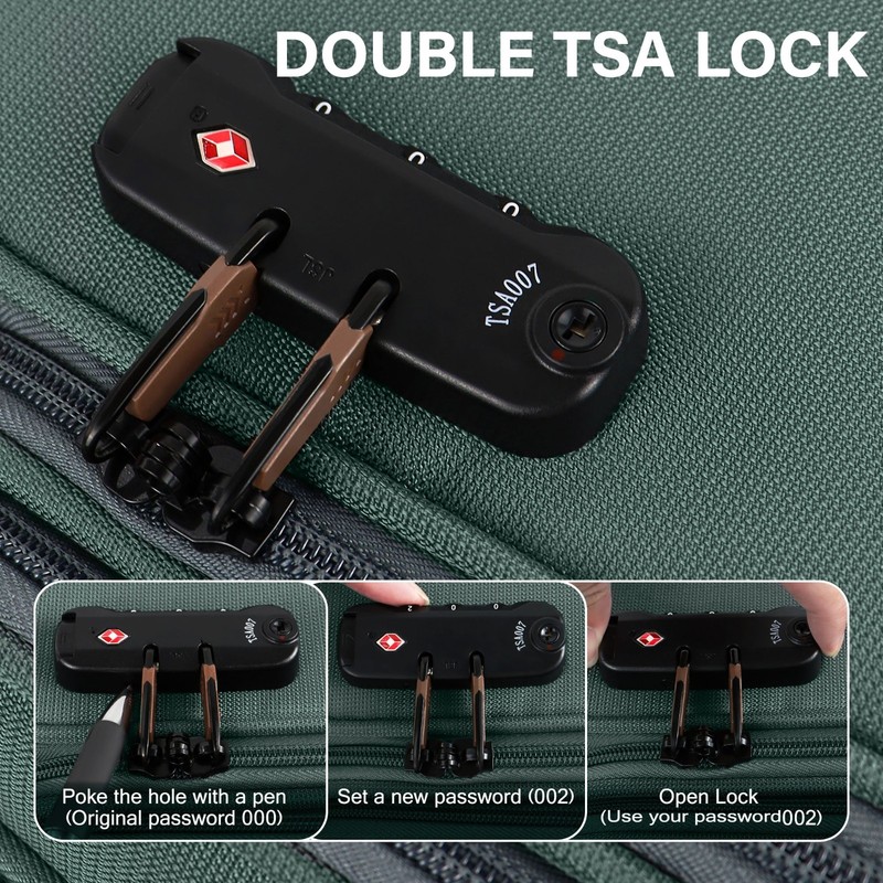Expandable Soft Shell Suitcase with TSA Lock Durable Lightweight Travel Case gallery