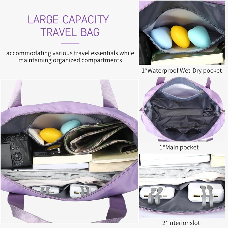 Expandable Rolling Duffle Bag, Large Weekend Carry-On with Spinner Wheels 28-58L gallery