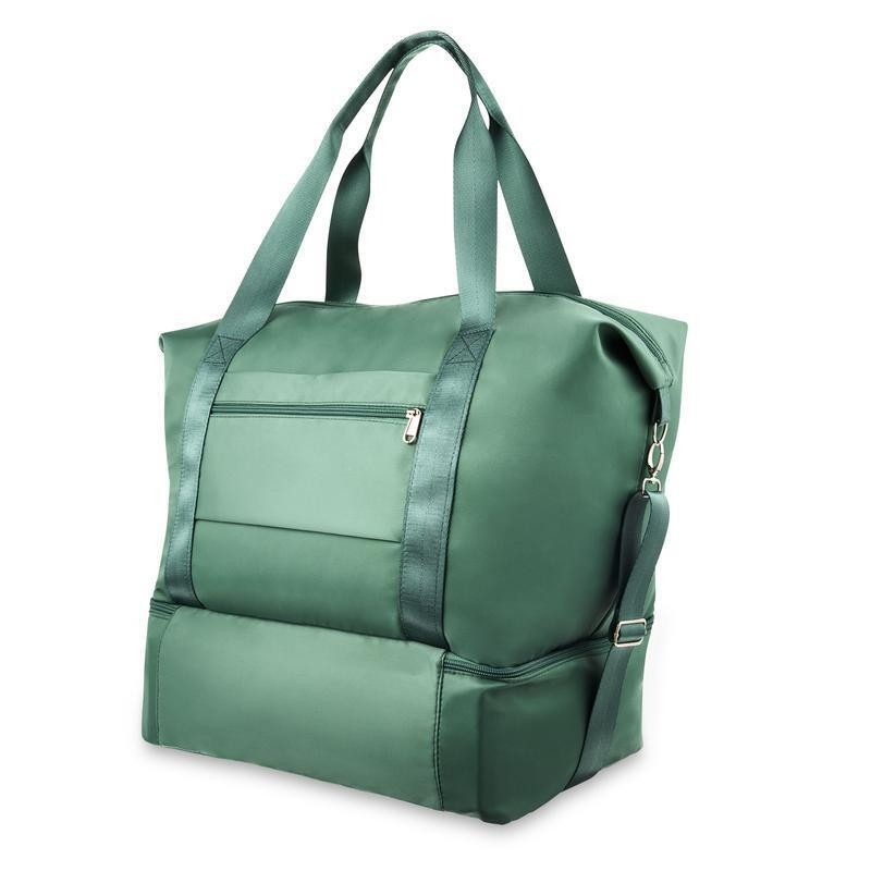 Collapsible Drop Bottom Weekender Duffel Bag Travel Spacious Main Compartment US gallery