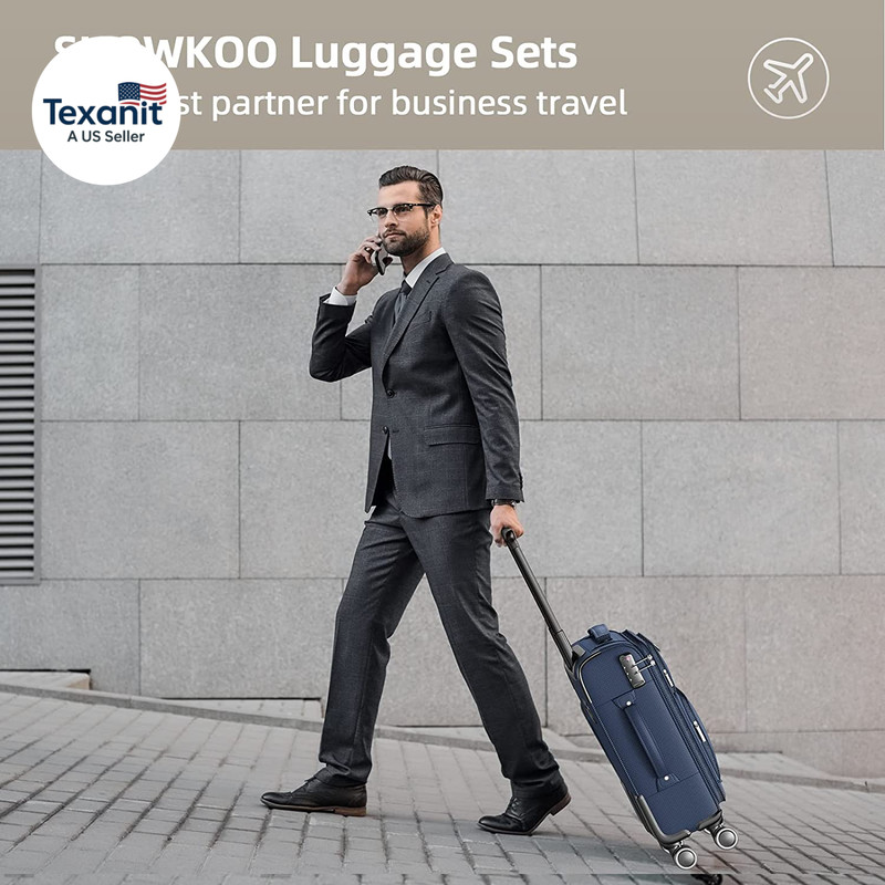 Luggage Sets 3 Piece Softside Expandable Lightweight Durable Suitcase Sets Doubl gallery