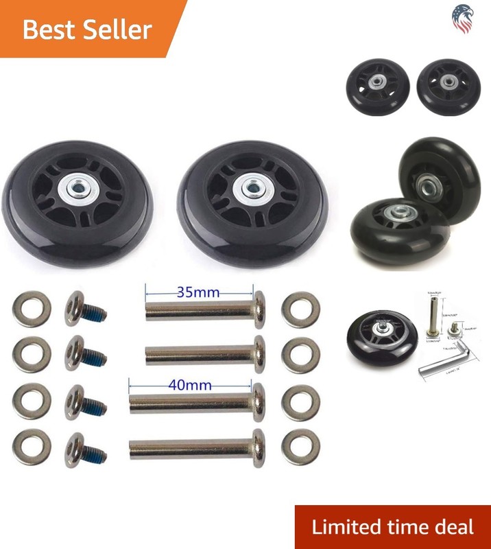 Replacement Luggage Wheel Set Compatible for Suitcase Inline Skate 63mm