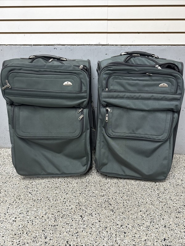Samsonite Luggage 2 Pack Bundle Suitcase Gray Softside Wheeled 28x18x12 NICE! gallery