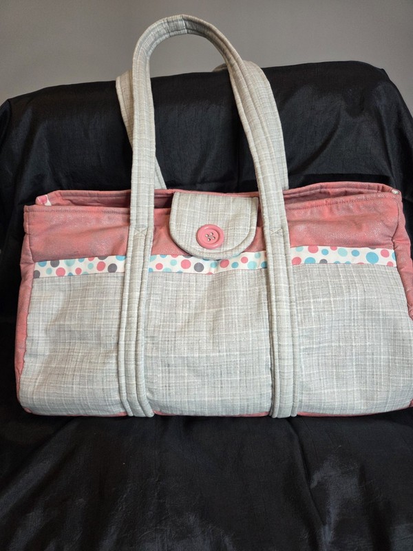 Large Weekender Bag/Carry-on Snap Color Block Local Seamtress Button Detailing