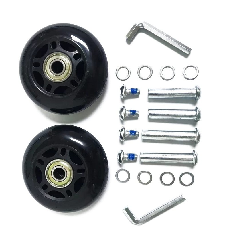 2pcs Luggage Suitcase Wheels, 80mm Rubber Inline Roller Skate Wheels with 8mm... gallery