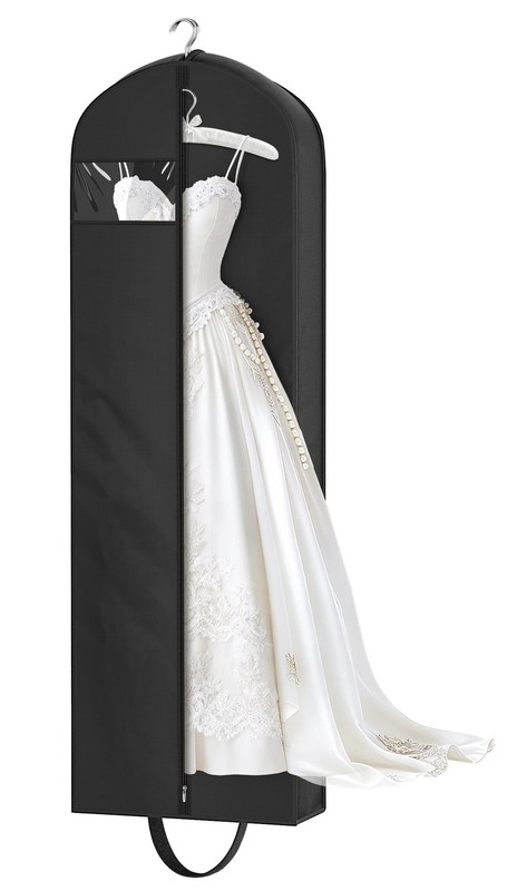 KEETDY Wedding Dress Garment Bag for Travel with 4″ Gusseted 72 inch, Black