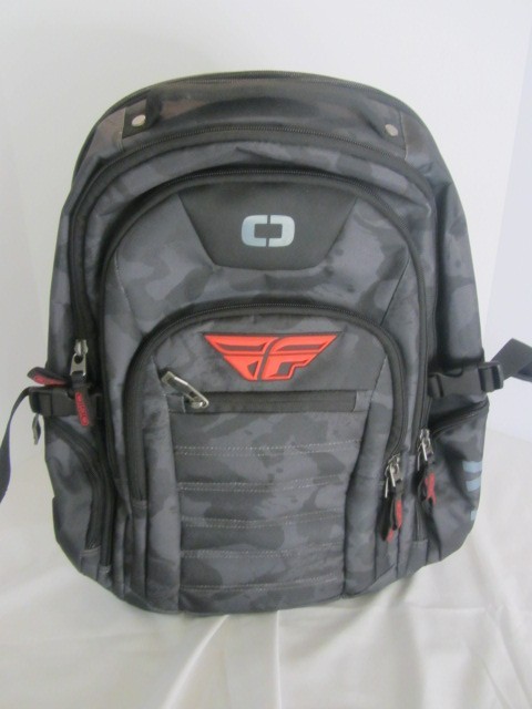 OGIO Fly Racing Backpack Black Grey Luggage Carry-On Check Point Friendly