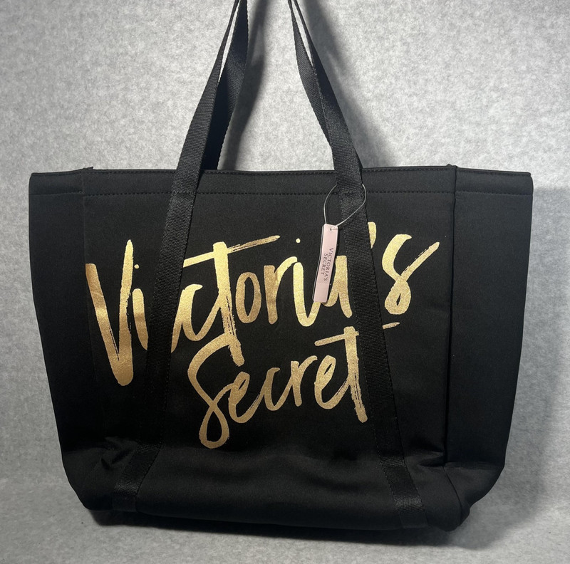 Victorias Secret Tote Beach Picnic Insulated Wine Cooler Logo Bag Travel Black