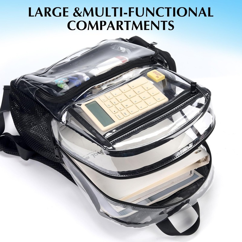 18Inches XLarge Clear Backpack - Transparent Bookbag for School Stadium TSA A... gallery