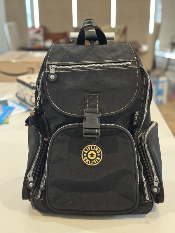 Kipling Wheeled Laptop Backpack Rolling 18” Black Carry On Luggage Bag