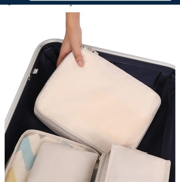 8 Set Packing Cubes Luggage Packing Organizers for Travel Accessories in Cream gallery