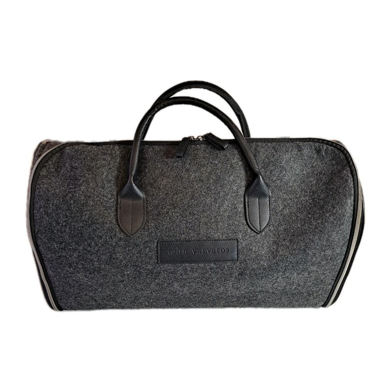 John Varvatos Duffle Weekender Bag Convertible Garment Suit Carry On Gray