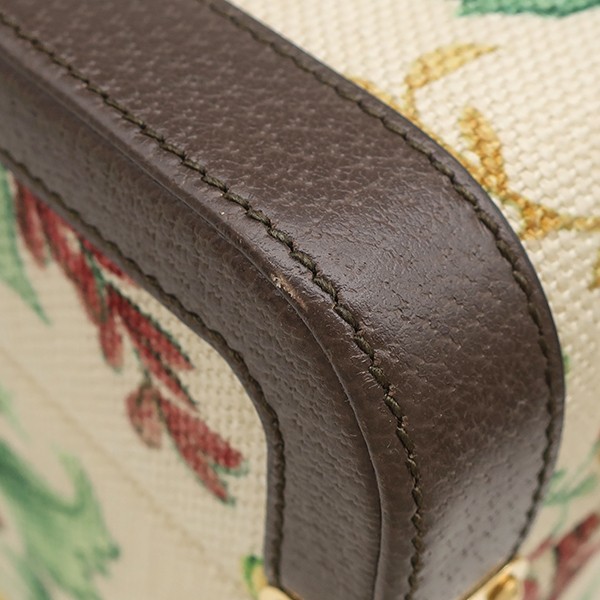 GUCCI trunk Medium Rigid Suitcase canvas leather Beige x brown Gold Metal gallery