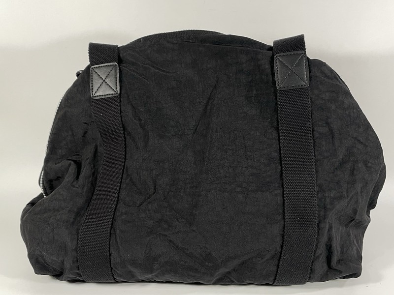Vintage Kipling Duffle Bag Black Nylon Travel Expandable Weekend Zip Tote gallery