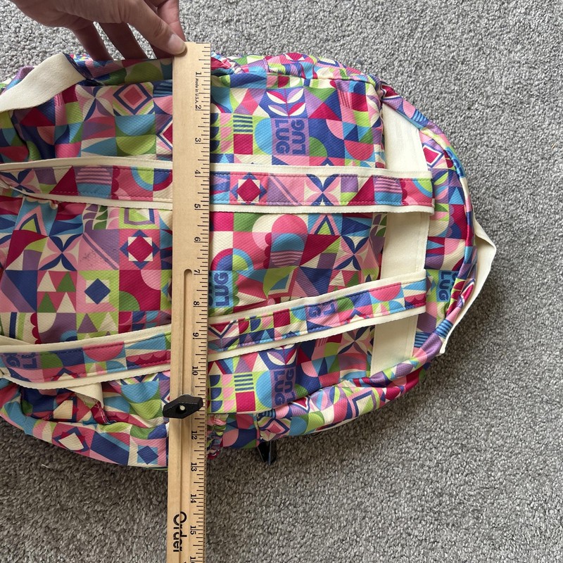 Lug Puddle Jumper Backpack Multicolor Geometric Print Zip Pockets School Travel gallery