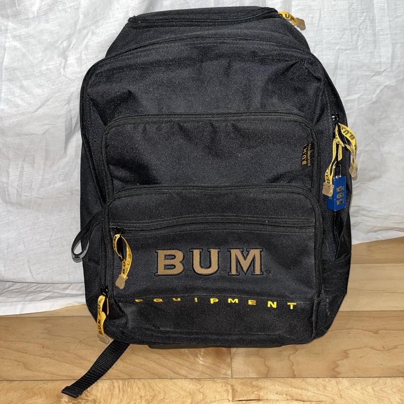 Vintage BUM Equipment Rolling Luggage Large Duffel Bag Black Fast Shipping