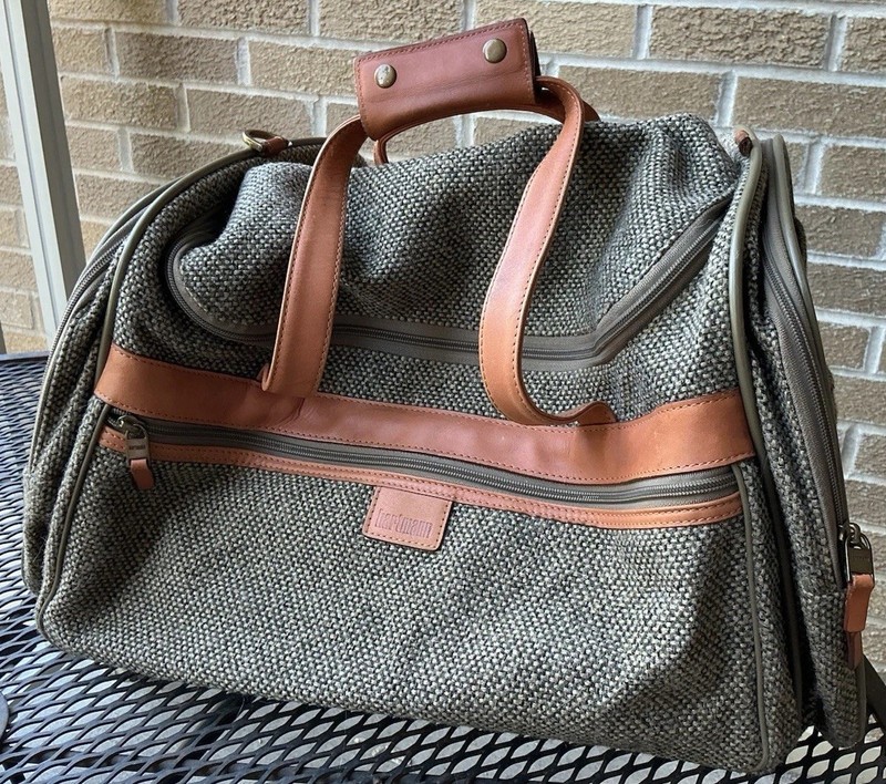 VTG Hartmann Tweed Leather Duffle bag luggage! As-is bargain! Free ship possible
