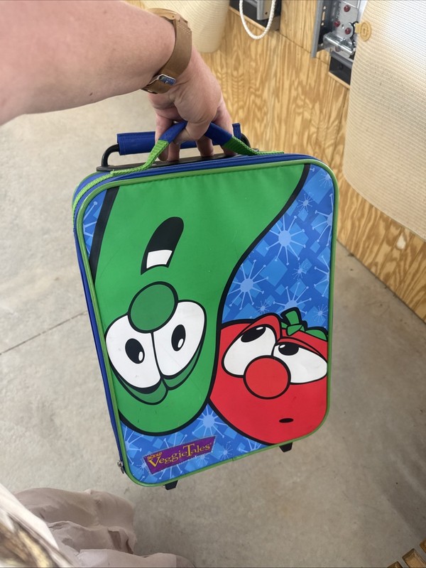 Vintage Child Veggie Tales Suitcase Made In China No Branding