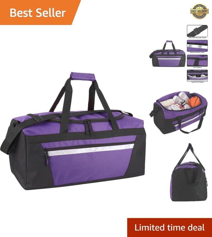 40 Liter, 22 Inch Reflective Duffle Bag with Shoulder Strap for Men, Women, T…