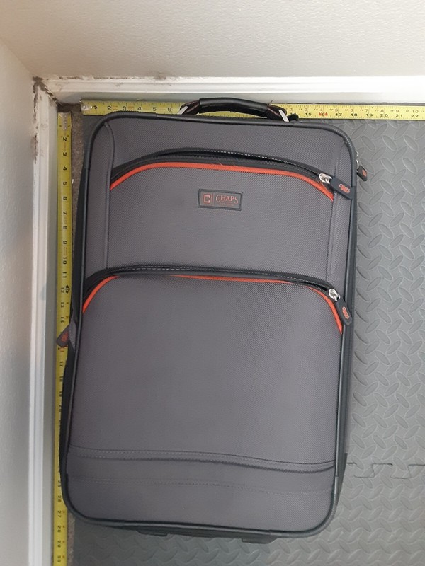 Chaps Ralph Lauren Roller Suitcase gray & orange 24 x 14 x 8 #S153