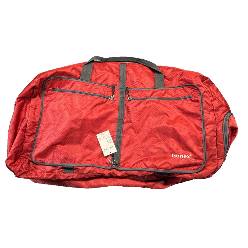 Gonex Packable Foldable Duffel Bag Red Nylon NWT Shoulder Strap Lightweight