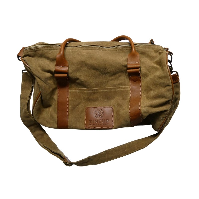 TINCUP Mountain Whiskey Brown 18″ Duffel Bag Canvas Men Travel Carry On Gear