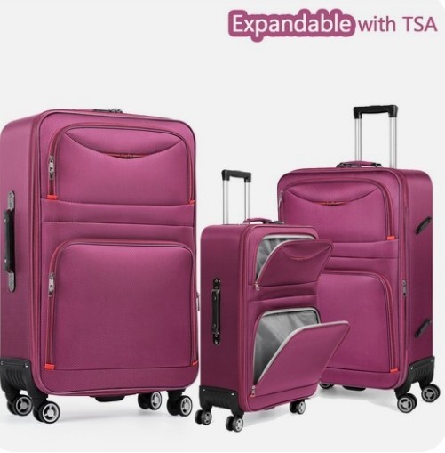 Luggage 3 Piece Set Spinner Softshell Lightweight Expandable w/TSA Lock