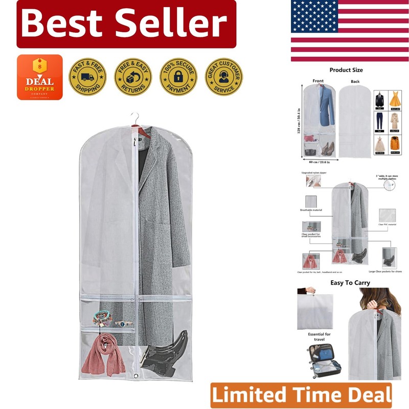 Foldable 50 Inch Clothes Storage Bag – Clear & Organizes Apparel Effortlessly