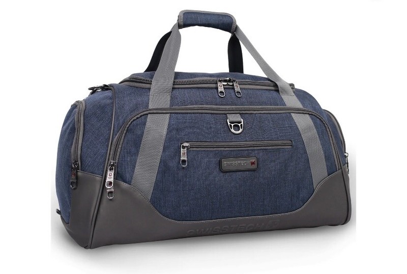 SWISSTECH Excursion 24″ Duffel Bag Blue Adventure Water Resistant Bottom