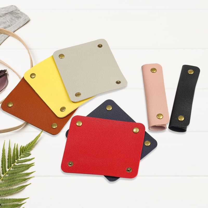2 Pcs PU Leather Handle Wrap Soft Purse Handle Wrap Covers for Travel Suitcase gallery