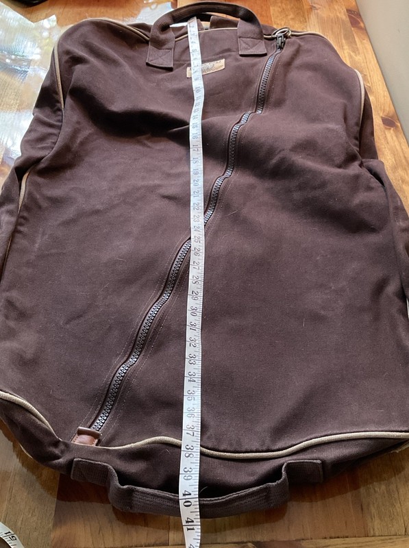 Land's End Square Rigger Garment Carrier/Zip Up Bag 38"x 22” Brown Canvas EUC gallery