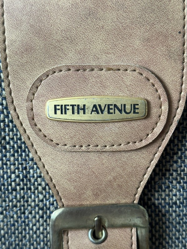 Fifth Avenue Canvas Leather 4 Piece Luggage Set Vintage Luxury Brown Beige gallery