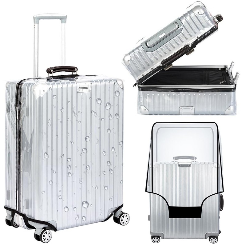 Veki Clear Suitcase Cover PVC Protector with Zip, Waterproof Transparent Lugg…